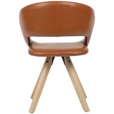 Jedálenská stolička Larisa, syntetická koža, hnedá - 6