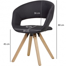 Jedálenská stolička Larisa, textil, čierna - 3