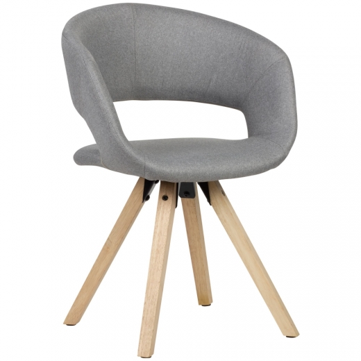 Jedálenská stolička Larisa, textil, sivá - 1