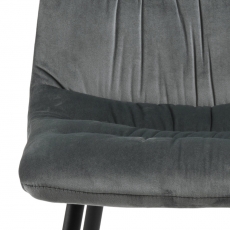 Jedálenská stolička Lilian (SET 2ks), zamat, tmavo šedá - 3