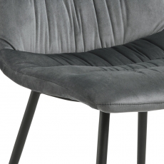 Jedálenská stolička Lilian (SET 2ks), zamat, tmavo šedá - 7