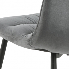 Jedálenská stolička Lilian (SET 2ks), zamat, tmavo šedá - 10