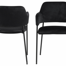 Jedálenská stolička Lima (SET 2ks), tkanina, čierna - 8