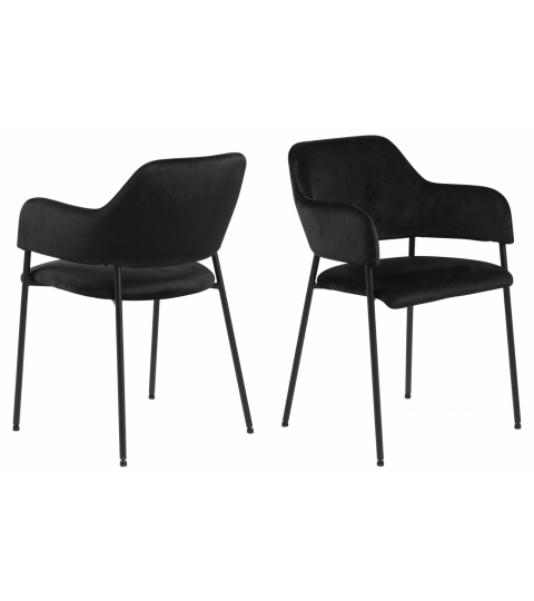 Jedálenská stolička Lima (SET 2ks), tkanina, čierna