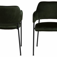 Jedálenská stolička Lima (SET 2ks), zamat, zelená - 2