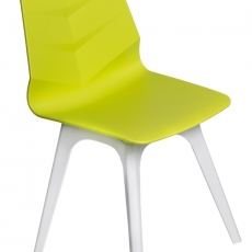 Jedálenská stolička Limone, podnož PP, limetková/biela - 1