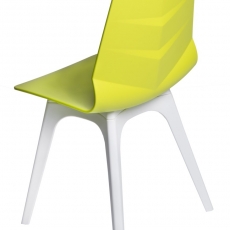 Jedálenská stolička Limone, podnož PP, limetková/biela - 2