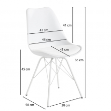 Jedálenská stolička Lina (SET 2 ks), syntetická koža, biela - 4
