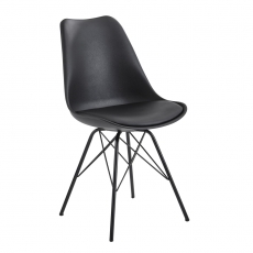 Jedálenská stolička Lina (SET 2 ks), syntetická koža, čierna - 3