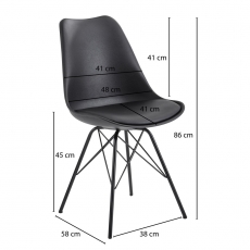 Jedálenská stolička Lina (SET 2 ks), syntetická koža, čierna - 4