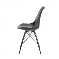 Jedálenská stolička Lina (SET 2 ks), syntetická koža, čierna - 6
