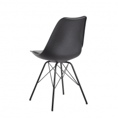 Jedálenská stolička Lina (SET 2 ks), syntetická koža, čierna - 7