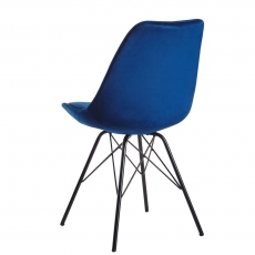 Jedálenská stolička Lina (SET 2 ks), zamat, modrá - 7