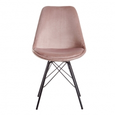 Jedálenská stolička Lina (SET 2 ks), zamat, ružová - 5