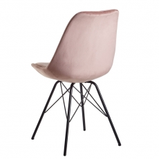 Jedálenská stolička Lina (SET 2 ks), zamat, ružová - 7