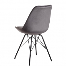 Jedálenská stolička Lina (SET 2 ks), zamat, šedá - 7