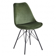 Jedálenská stolička Lina (SET 2 ks), zamat, zelená - 3