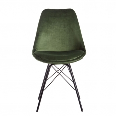 Jedálenská stolička Lina (SET 2 ks), zamat, zelená - 5