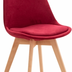 Jedálenská stolička Linares, zamat, červená - 1
