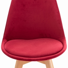 Jedálenská stolička Linares, zamat, červená - 5