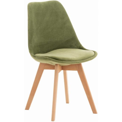 Jedálenská stolička Linares, zamat, svetlo zelená - 1