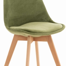 Jedálenská stolička Linares, zamat, svetlo zelená - 1