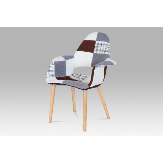Jedálenská stolička Linh patchwork (súprava 2 ks), farebná - 1