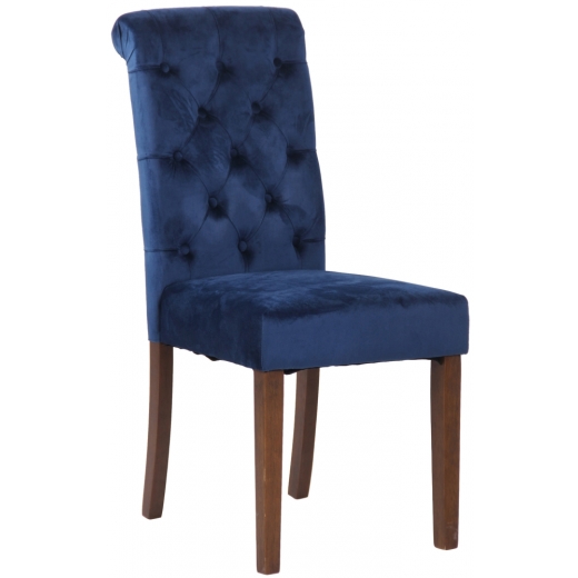 Jedálenská stolička Lisburn, zamat, modrá - 1
