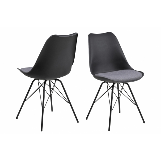 Jedálenská stolička Lola (SET 2 ks), čierna/sivá - 1