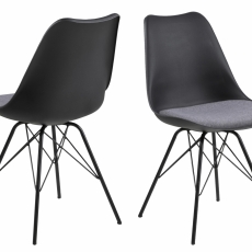 Jedálenská stolička Lola (SET 2 ks), čierna/sivá - 1