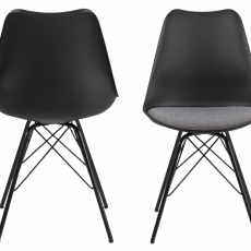 Jedálenská stolička Lola (SET 2 ks), čierna/sivá - 2