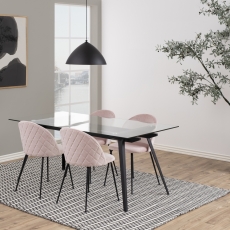 Jedálenská stolička Louise (SET 2ks), zamat, ružová - 12