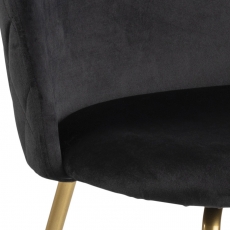Jedálenská stolička Louise (SET 4ks), zamat, čierna / zlatá - 5