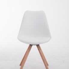 Jedálenská stolička Lousa, biela / drevo - 2
