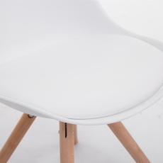 Jedálenská stolička Lousa, biela / drevo - 6