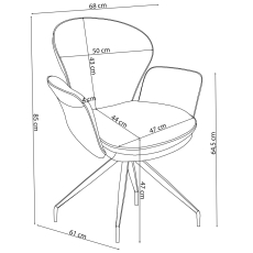Jedálenská stolička Lucia (SET 2 ks), syntetická koža, svetlo šedá - 2