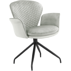 Jedálenská stolička Lucia (SET 2 ks), syntetická koža, svetlo šedá - 5