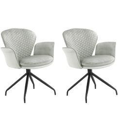 Jedálenská stolička Lucia (SET 2 ks), syntetická koža, svetlo šedá