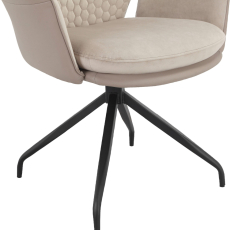 Jedálenská stolička Lucia (SET 2 ks), syntetická koža, taupe - 4