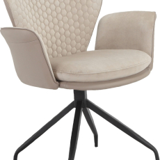 Jedálenská stolička Lucia (SET 2 ks), syntetická koža, taupe - 7