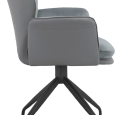 Jedálenská stolička Lucia (SET 2 ks), syntetická koža, tmavo šedá - 3