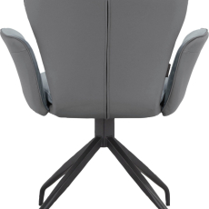 Jedálenská stolička Lucia (SET 2 ks), syntetická koža, tmavo šedá - 4