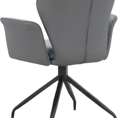 Jedálenská stolička Lucia (SET 2 ks), syntetická koža, tmavo šedá - 5