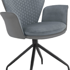 Jedálenská stolička Lucia (SET 2 ks), syntetická koža, tmavo šedá - 6