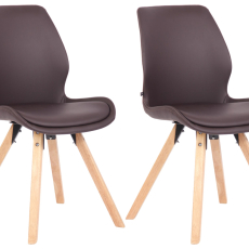 Jedálenská stolička Luna (SET 2 ks), syntetická koža, hnedá - 1