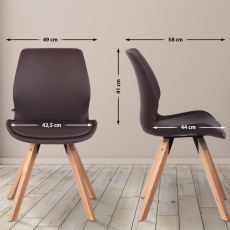Jedálenská stolička Luna (SET 2 ks), syntetická koža, hnedá - 2