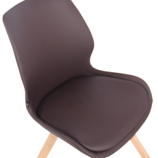 Jedálenská stolička Luna (SET 2 ks), syntetická koža, hnedá - 5