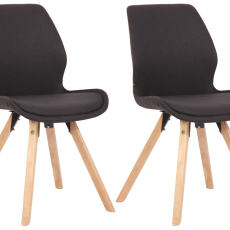 Jedálenská stolička Luna (SET 2 ks), textil, čierna - 1