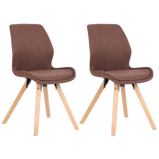 Jedálenská stolička Luna (SET 2 ks), textil, hnedá