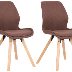 Jedálenská stolička Luna (SET 2 ks), textil, hnedá - 1